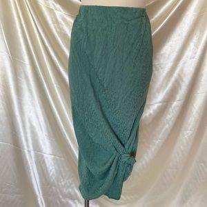 Sagebrush Green Leopard Jacquard Midi Skirt